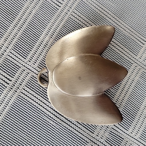 Vintage Silver Metal Pendant Scarf Slide - Picture 1 of 2
